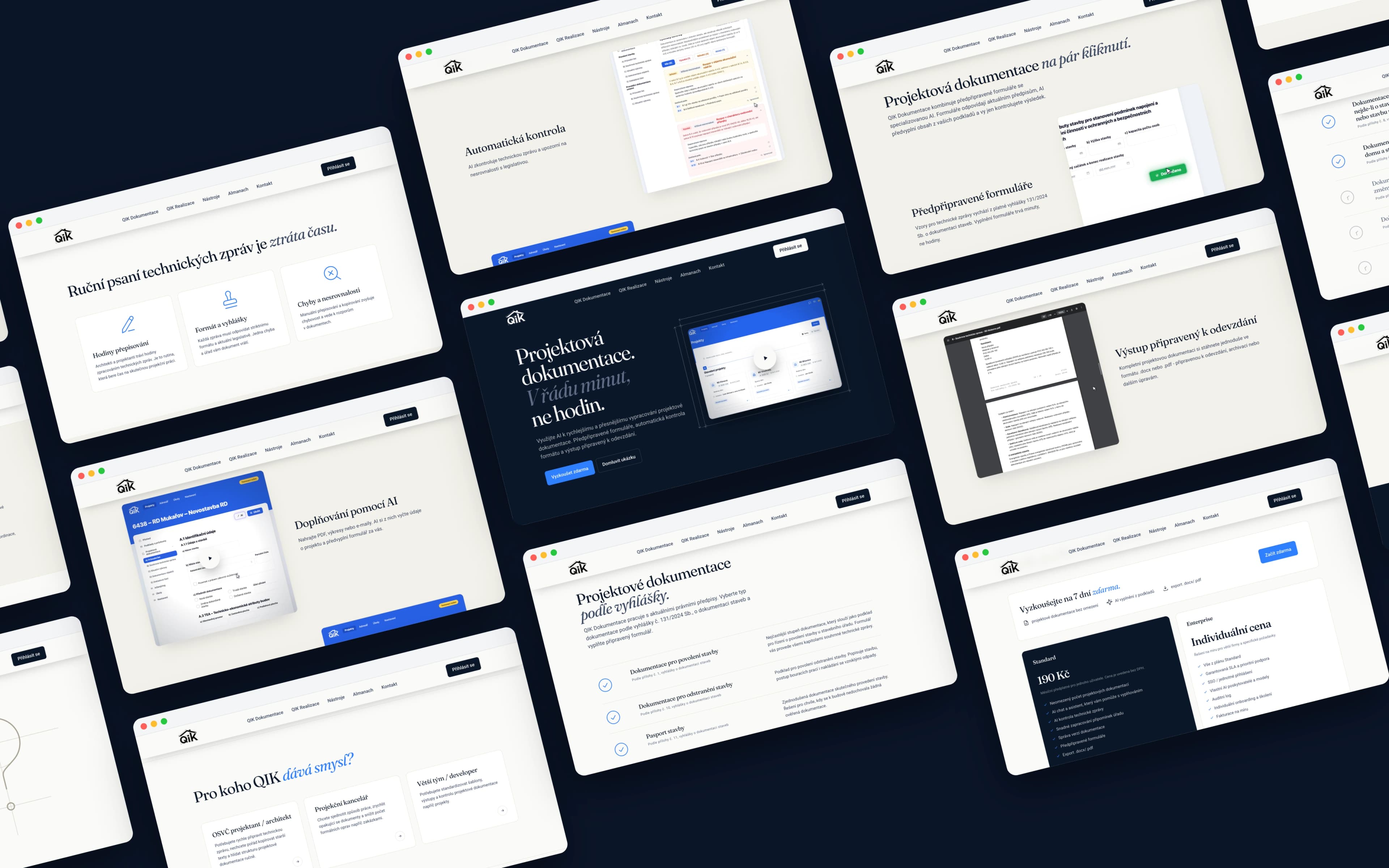 Mockup webové stránky QIK Dokumentace