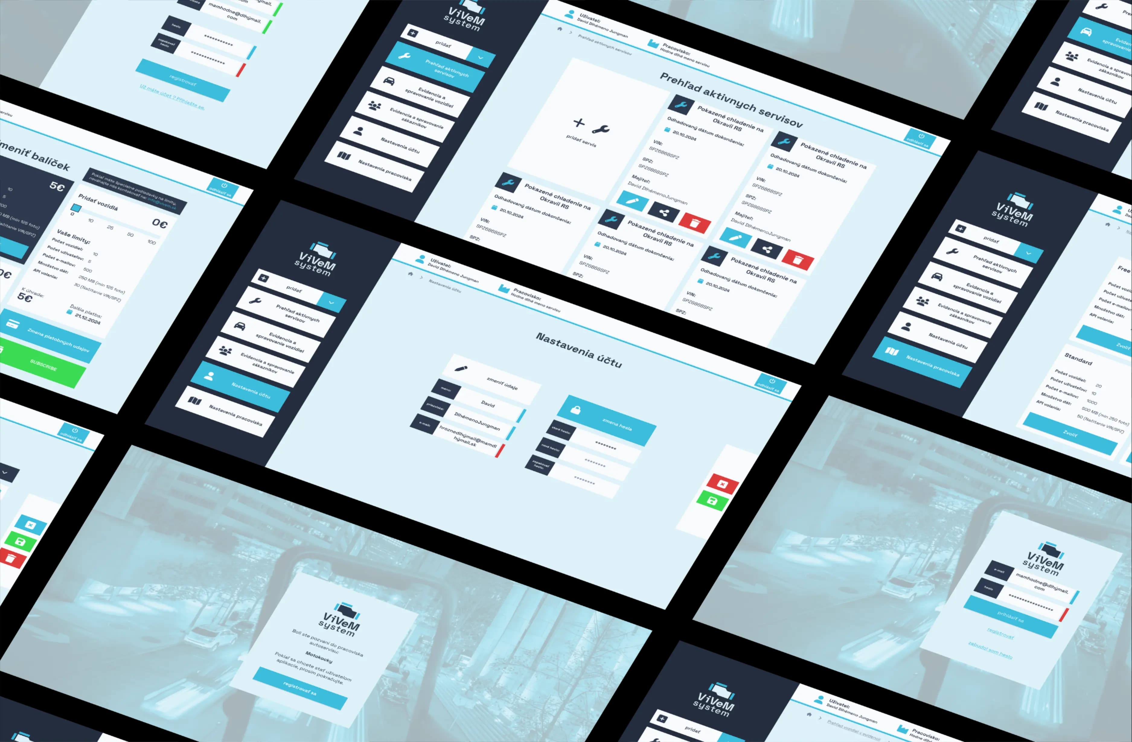 Webové rozhraní aplikace ViVeM pro autoservisy