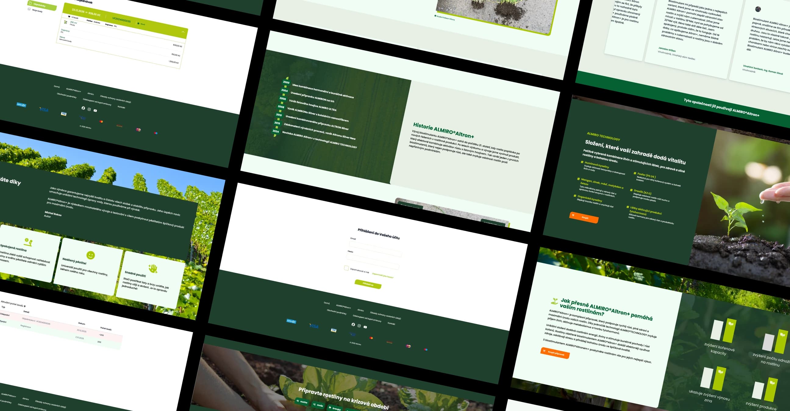 Přehled sekcí na eshopu Almiro