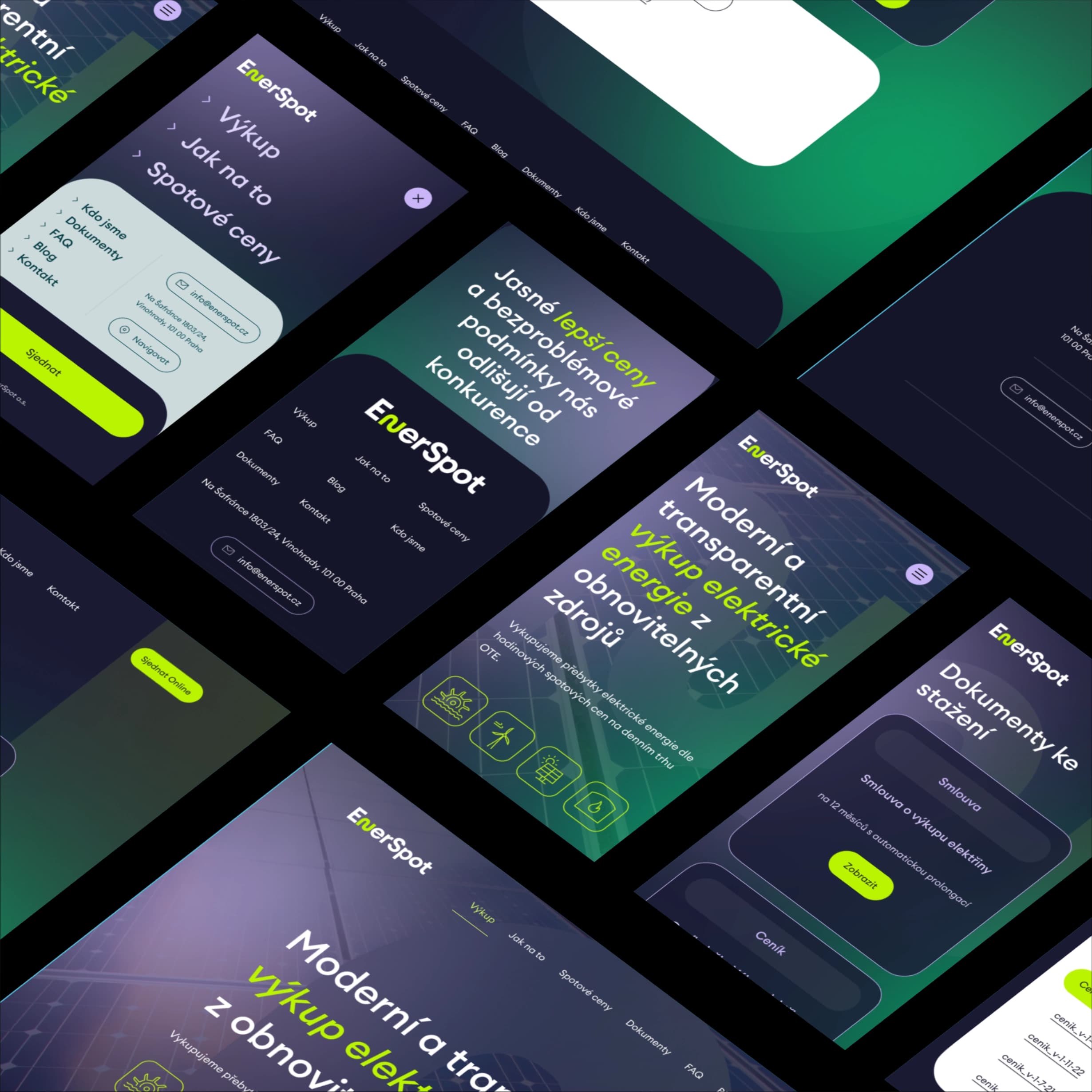 Ukázka UI/UX designu aplikace EnerSpot